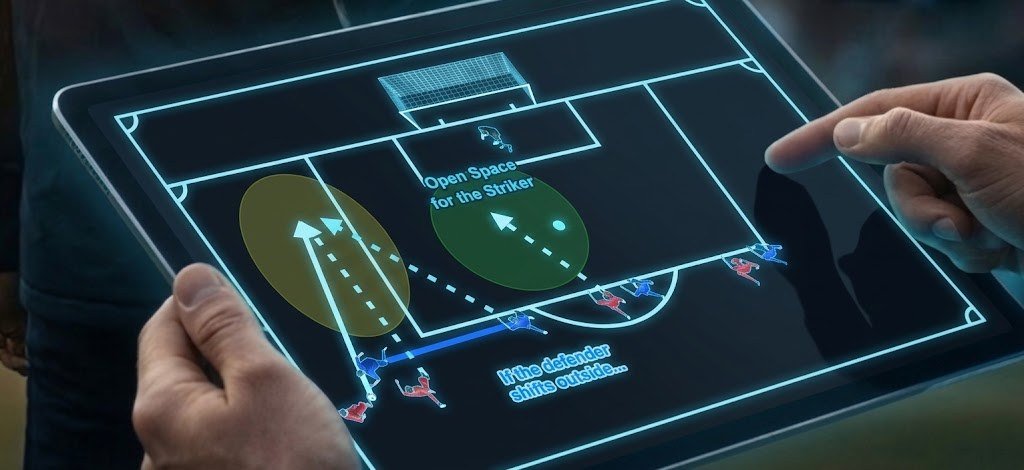 Open space for the striker when the defender shifts outside